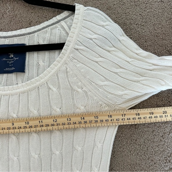 Y2K Vintage American Eagle Outfitters Cream Cable Knit Sweater - Picture 7 of 9